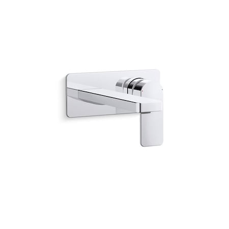 Kohler Wall Mount Bathroom Sink Faucet, Single Handle, Polished Chrome, 1.2 gpm, 8-1/4 in Spout Reach 22567-4-CP